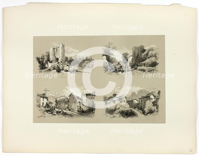 Frejus, Beaucaire, Chateau, from Picturesque Selections, 1860. Creator: James Duffield Harding.