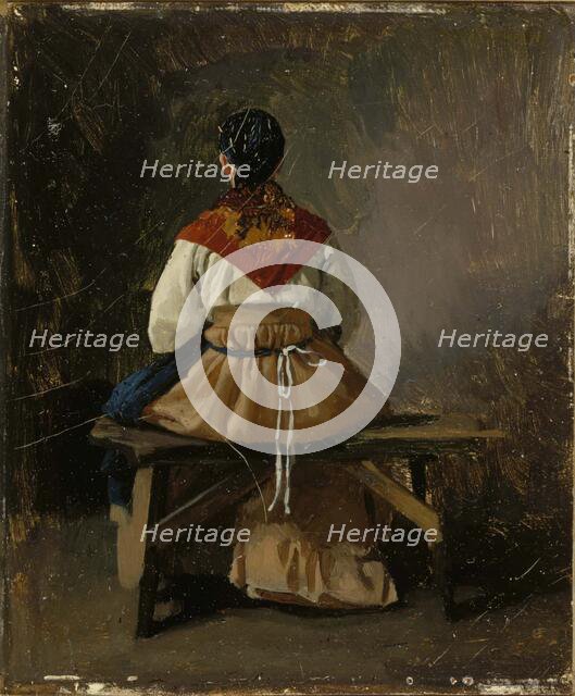 Seated peasant woman, mid-late 19th century. Creator: Nikolai Dmitrievich Dmitriev-Orenburgsky.