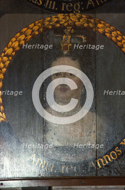 Queen Anne (1665-1714) at Chichester Cathedral, Sussex, 20th century. Artist: CM Dixon.