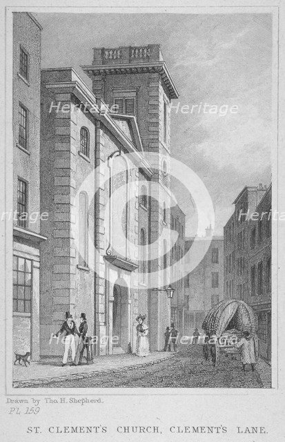 Church of St Clement, Eastcheap, City of London, 1831. Artist: Anon