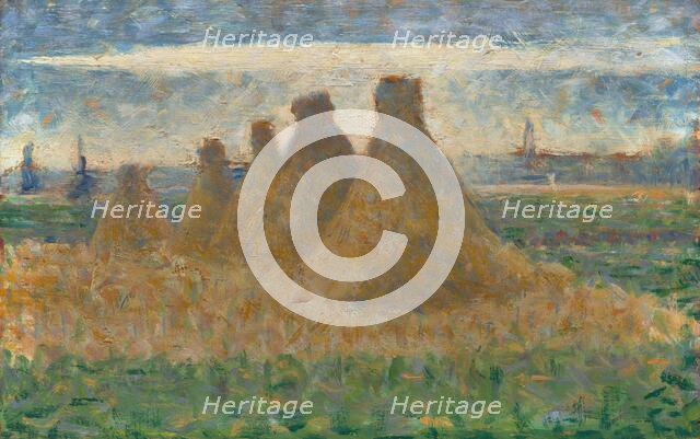 Haystacks, c. 1882. Creator: Georges-Pierre Seurat.