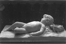 Sleeping Infant Faun Visited by an Inquisitive Rabbit, 1887/89. Creator: Edward Clark Potter.