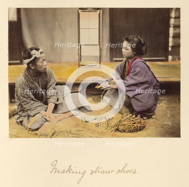 Making Straw Shoes, about 1873-1883. Creator: Shinichi Suzuki I.