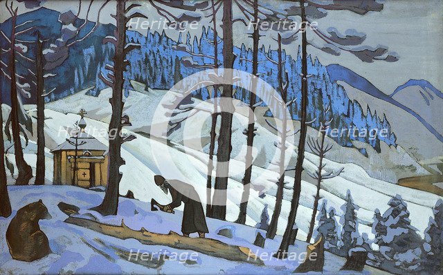 'Saint Sergius the Builder', 1925.  Artist: Nicholas Roerich