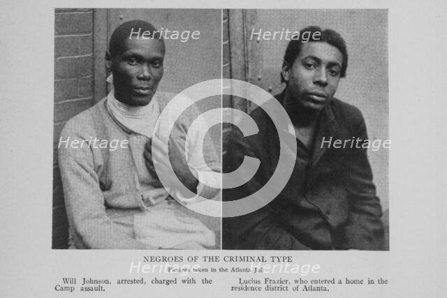 Negroes of the criminal type; Pictures taken in the Atlanta jail; Will Johnson, arrested..., 1908. Creator: Unknown.