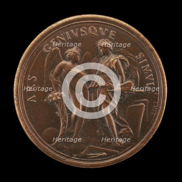 Genius Inspiring Art [reverse], c. 1675. Creator: Charles-Jean-François Chéron.