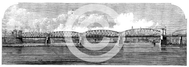 New railway-bridge over the Rhine, near Mayence, 1862. Creator: Unknown.