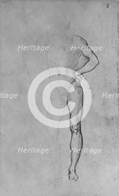 'Study of a Nude Man with his Left Hand on His Hip', c1480 (1945). Artist: Leonardo da Vinci.