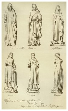 Statues formerly on the outside of Guildhall, City of London, 1783 (1886). Artist: Unknown