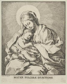 The Virgin holding the infant Christ, after Reni, ca. 1720-70. Creator: Johann Christoph Winkler.