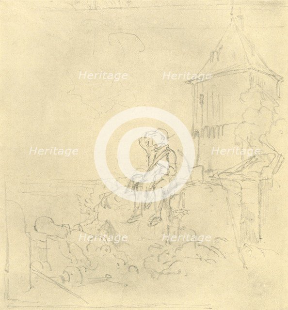 'Berdächtiger Rauch', mid-late 19th century, (c1924). Creator: Carl Spitzweg.