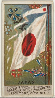 Japan, from Flags of All Nations, Series 1 (N9) for Allen & Ginter Cigarettes Brands, 1887. Creator: Allen & Ginter.