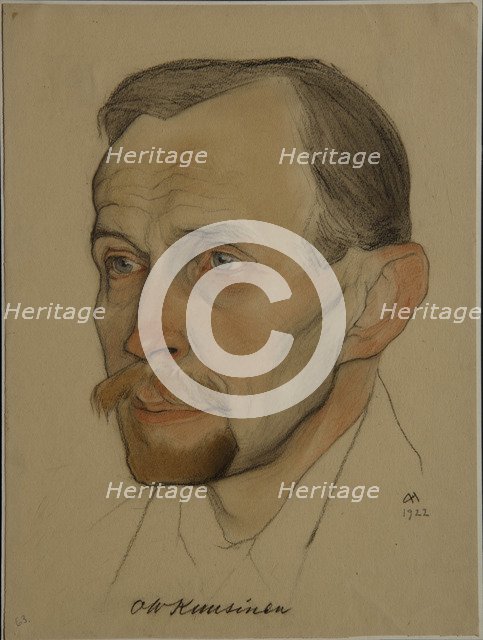 Portrait of Otto Wilhelm (Wille) Kuusinen (1881-1964), 1922. Artist: Andreev, Nikolai Andreevich (1873-1932)