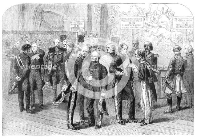 Opening of the International Exhibition Building: the procession forming in the South..., 1862. Creator: Unknown.