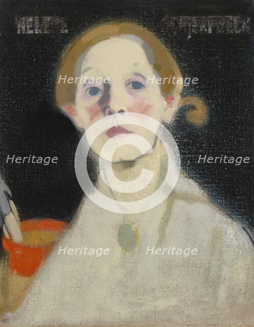 Self-Portrait, Black Background, 1915. Creator: Helene Schjerfbeck.
