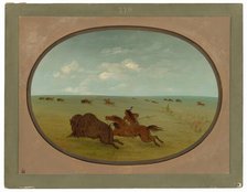 Buffalo Chase, Sioux Indians, Upper Missouri, 1861/1869. Creator: George Catlin.