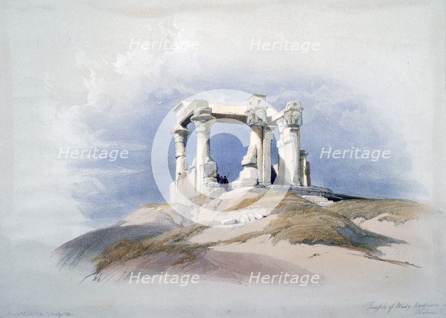'Temple of Wady Kardassy, Nubia', 19th century. Artist: David Roberts
