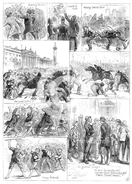 The Irish Land League Agitation: sketches in Dublin - Saturday evening, Oct. 16, 1881. Creator: Unknown.