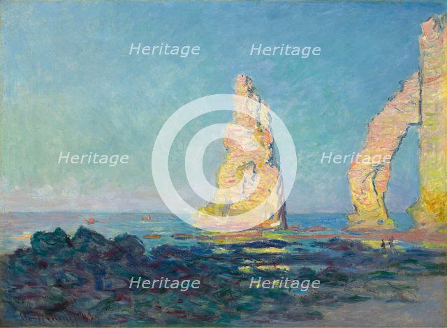 The Needle Rock at Étretat, Low Tide, 1883. Creator: Monet, Claude (1840-1926).