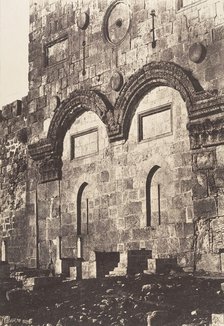 Jérusalem, Enceinte du Temple, Porte Dorée, 1854. Creator: Auguste Salzmann.