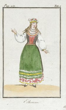 Costume Plate (Esthonienne), late 18th to early 19th century. Creator: Jacques Grasset de Saint-Sauveur.