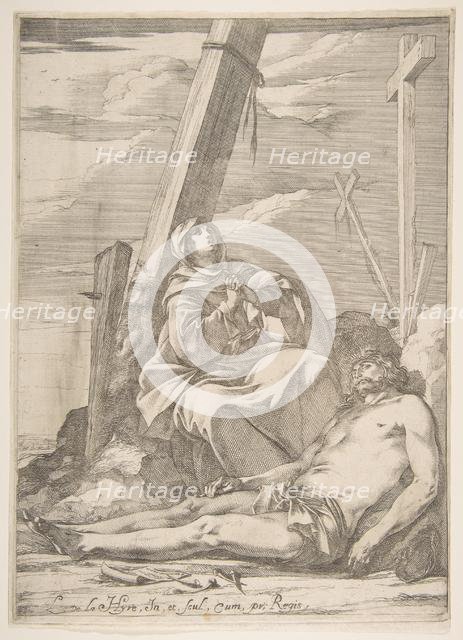 Christ and the Virgin at the Foot of the Cross. Creator: Laurent de la Hyre.