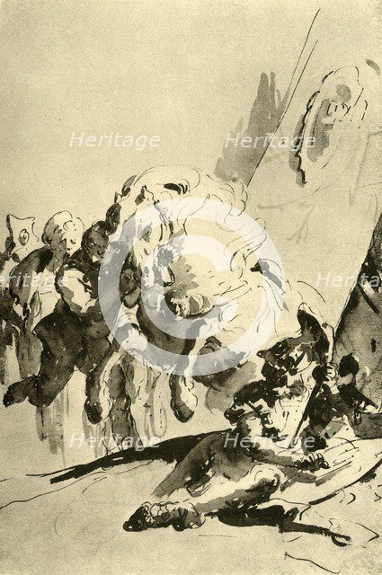 'Alexander and Bucephalus', mid 18th century, (1928). Artist: Giovanni Battista Tiepolo.