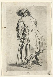 The Beggars: Old Beggar on One Single Crutch, c. 1623. Creator: Jacques Callot (French, 1592-1635).