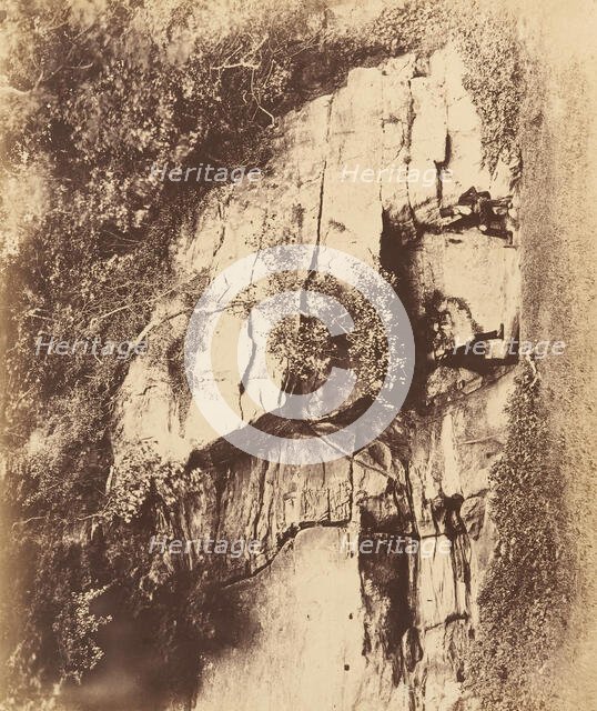 Fountains Abbey. The Echo Rock, 1850s. Creator: Joseph Cundall.