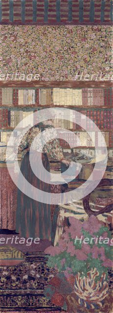 Figures in an interior. The choice of books, 1896. Creator: Edouard Vuillard.