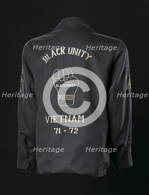 Vietnam tour jacket with Black Power embroidery, 1971-1972. Creator: Saha Union Group.