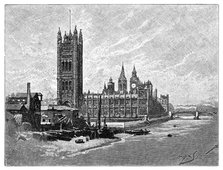 The Houses of Parliament, London, 1900. Artist: Unknown