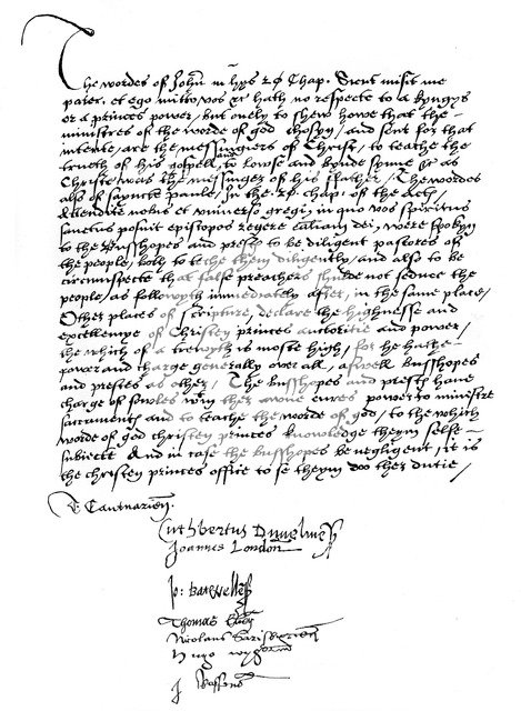 Declaration of the bishops in favour of King Henry VIII's powers, 16th century, (1840). Artist: Unknown