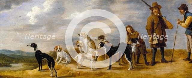 A Hunter with Eight Hounds, 17th century. Creator: Workshop of David Teniers the Younger.