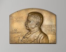Medal with portrait of US president Theodore Roosevelt, 1907.  Creator: Morgan.