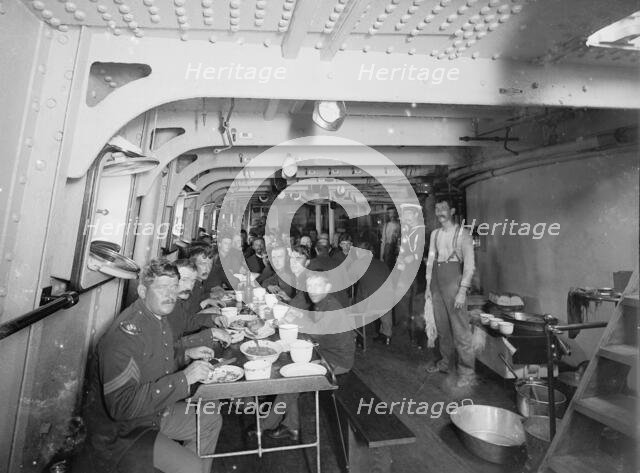 U.S.S. Massachusetts, marines at mess, between 1896 and 1901. Creator: Unknown.
