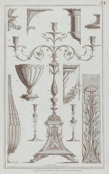 Candelabra, Vessels and Ornament, nos. 358-369 ("Designs for Various Ornaments,"..., March 20, 1785. Creator: Michelangelo Pergolesi.