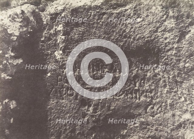 Jérusalem, Vallée de Hinnom, Inscription tumulaire grecque, 1, 1854. Creator: Auguste Salzmann.