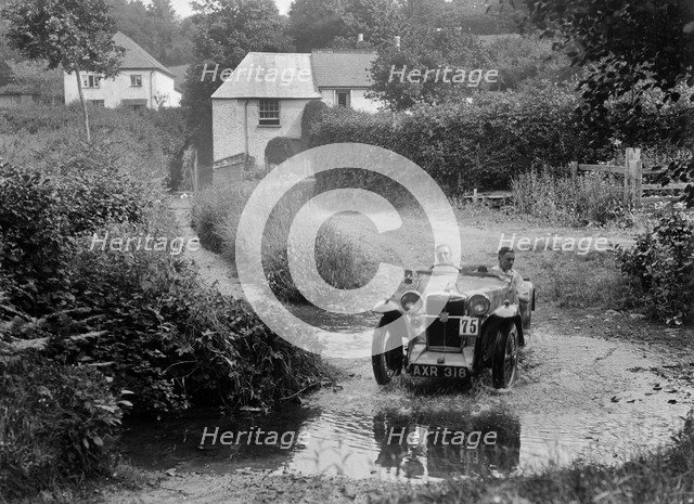MG PA competing in the B&HMC Brighton-Beer Trial, Windout Lane, near Dunsford, Devon, 1934. Artist: Bill Brunell.