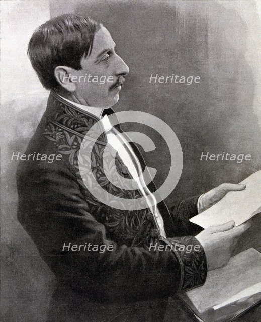 Maurice Barres (1826-1923), French writer, engraving of l'Illustration.