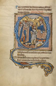 Initial Q: Christ before Pilate; Psalter, mid-1200s. Creator: Unknown.