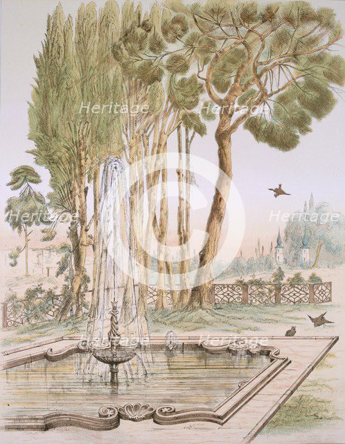 A garden in Turkey, pub. 1883. Creator: A. de Beaumont (19th century).