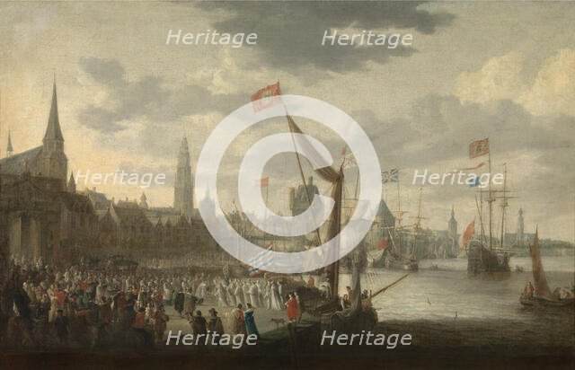 Reception of the White Monks...City of Antwerp, mid-17th century. Creator: Bonaventura Peeters I.