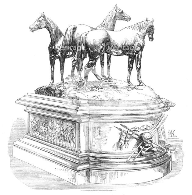 Centre ornament for the mess-table of the 17th Lancers,1869. Creator: Unknown.