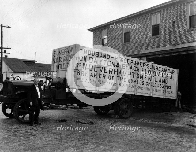Sunbeam 1000hp World Land speed record attempt at Daytona 1927 Artist: Unknown.