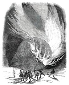 Mrs. Graham's Balloon on Fire, 1850. Creator: Unknown.