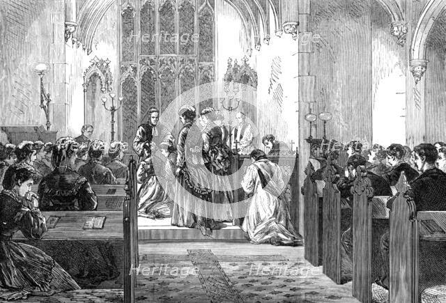 Confirmation by the Bishop of London at the Brompton Hospital for Consumption, 1874. Creator: Unknown.