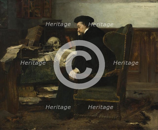 Absorbed in his Studies, 1874. Creator: Eilif Peterssen.