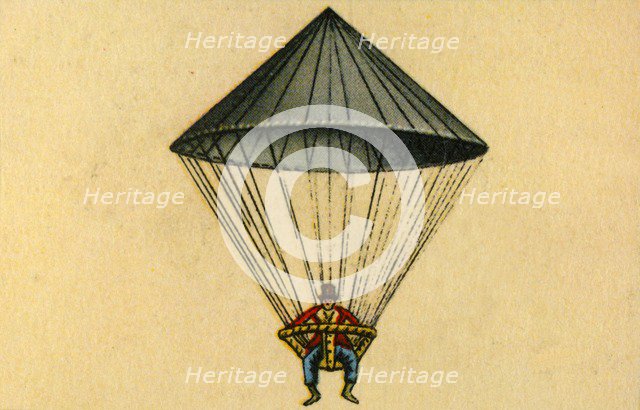 Lenormand's parachute, 1783, (1932). Creator: Unknown.