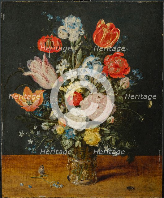 Flowers in a Glass Beaker, after 1608. Artist: Brueghel, Jan, the Elder (1568-1625)